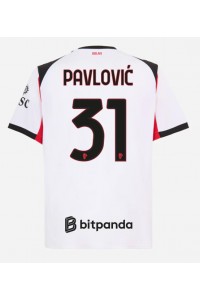 AC Milan Strahinja Pavlovic #31 Jalkapallovaatteet Vieraspaita 2025-26 Lyhythihainen